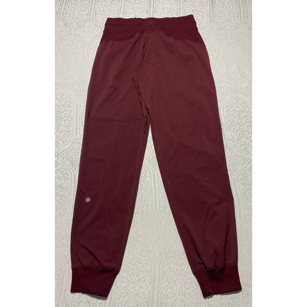 Lululemon Dance Studio Jogger Maroon Garnet Ribbed Ruched Pants Size 6